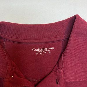 Men's Solid Burgundy CROFT & BARROW Polo Shirt Large *